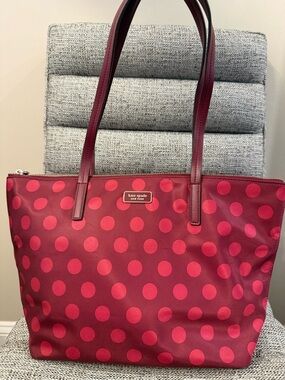 ✨ Kate Spade New York Hayden Nylon Polka Dot Tote – Blackberry ✨